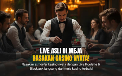 Dealer pria sedang memutar roda roulette di meja kasino, dikelilingi pemain berpakaian formal yang fokus menunggu hasil taruhan.