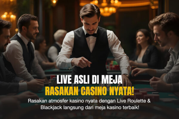 Dealer pria sedang memutar roda roulette di meja kasino, dikelilingi pemain berpakaian formal yang fokus menunggu hasil taruhan.