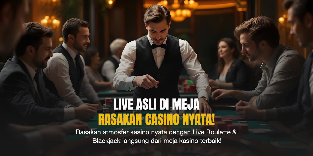 Dealer pria sedang memutar roda roulette di meja kasino, dikelilingi pemain berpakaian formal yang fokus menunggu hasil taruhan.